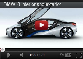 future car, BMW i8, futuristic interior