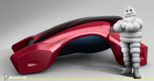 Stack futuristic car, Michelin