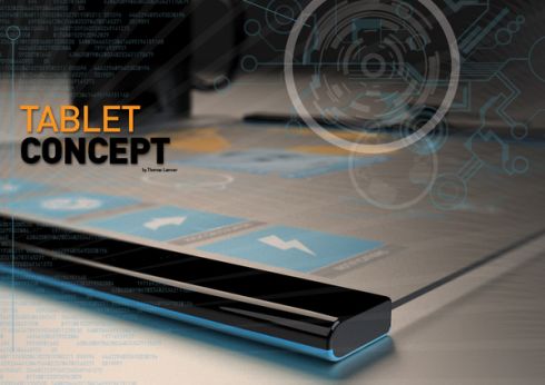 Transparent Tablet, futuristic gadget, Thomas Laenner
