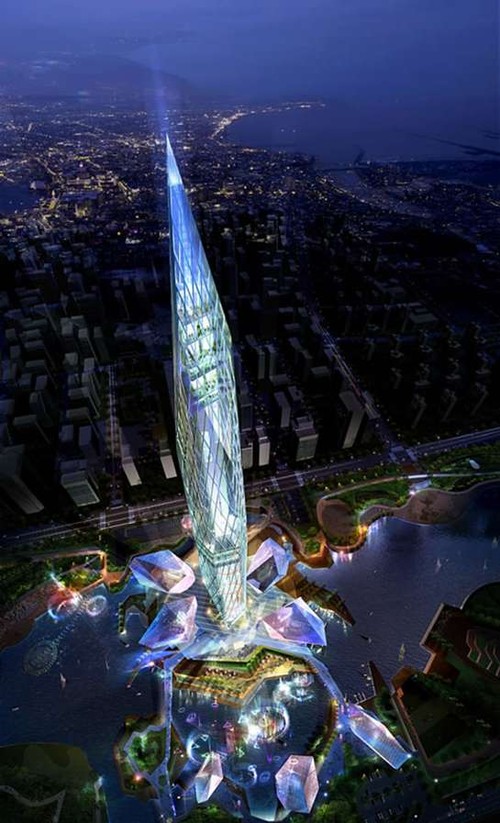futuristic architecture, Korea, Cheongna City Tower