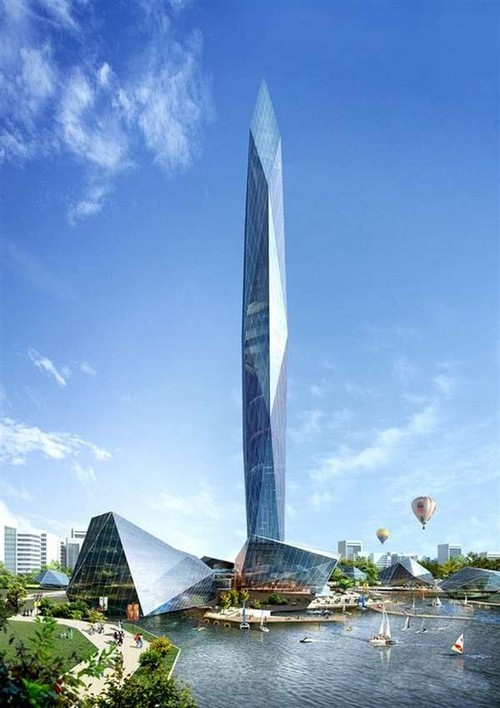 futuristic tower, future Korea architecture