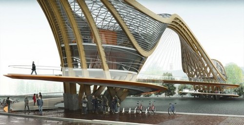 Future architecture, futuristic bridge