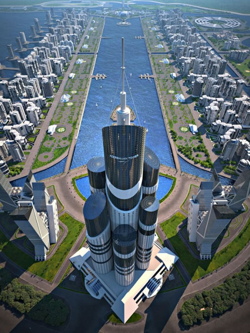 Azerbaijan Tower, futuristic skyscraper