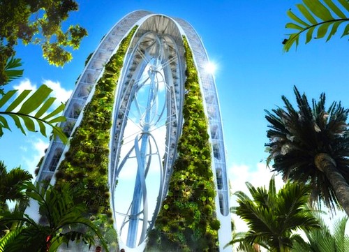 Biotic Arch, Green energy, futuristic Skyscraper, future building