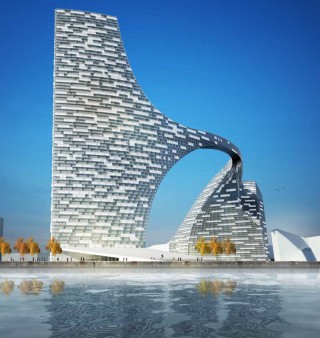 Copenhagen Harbour Bridge, futuristic building