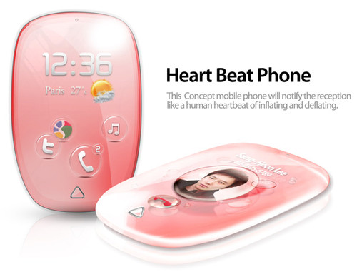 Heart Beat Phone, pink, futuristic device