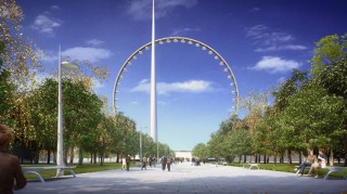 Moscow View Ferris wheel, futuristic architecture