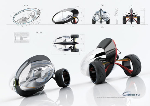 Ozon, Three-Wheeled vehicler, futuristic vehicle