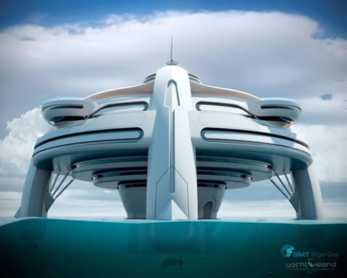 Utopia Yacht, futuristic island
