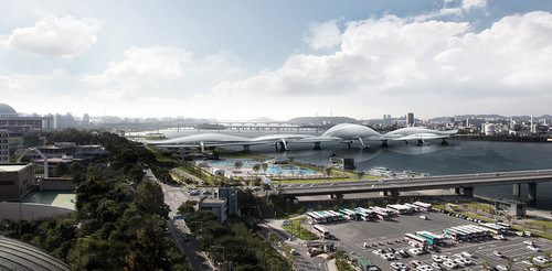 Media Bridge, futuristic architecture, seoul, korea
