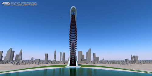 Scallion Skyscraper, futuristic tower