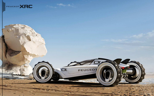XRC Peugeot, futuristic vehicle, dune buggy