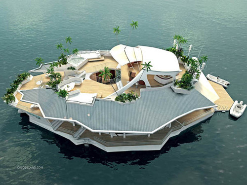 man made floating island, luxury, fantastic, watercraft