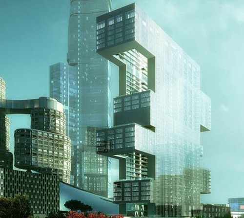 futuristic building, project r6, future architecture