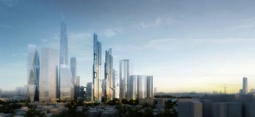 future tower, Dancing Dragons, futuristic skyscraper, South Korea