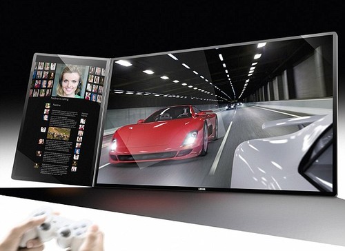 Transparent Flat HD TV Set, innovation technology, futuristic