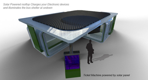 future building, Rubix Bus Shelter, solar panels