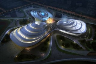 future building, jingzhou, sports center, china, Futuristic Architecture
