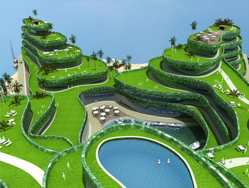 Maldives, greenstar, conceptual floating hotel, futuristic city
