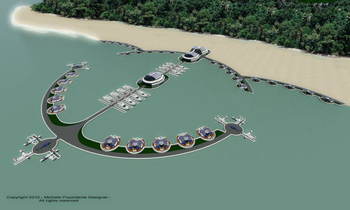 sfr, solar floating resort 2, michele puzzolante, futuristic architecture, futurist design