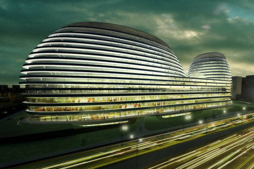 futuristic architecture, Galaxy SOHO, Beijing, Chinese architecture, zaha hadid, Futuristic Beijing