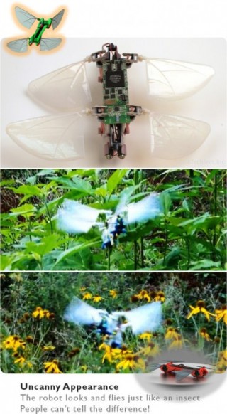 future robot, robotics, future robots, TechJect, Dragonfly, Georgia Tech, biomimicry, micro UAV, Ornithopter