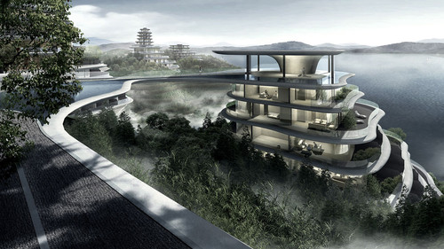 futuristic architecture, Chinese architecture, MAD, crazy designs, Huangshan, Huangshan Mountains, building design