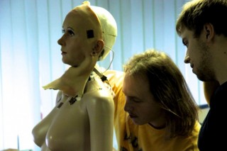future robot, robotics, artificial intelligence, Russian robotics, female android, Neurobotics, androids, Dmitry Itskov, android head, Russia 2045