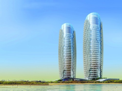 future, futuristic, design, Al Bahr Towers, Abu Dhabi, Aedas, futuristic architecture, future architecture, Mashrabiya, futuristic buildings