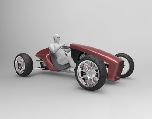 Futuristic, 3d printed challenge, year 2040, Personal Hot-Rod, Matthew Gueller, future car, MakerBot, GrabCAD