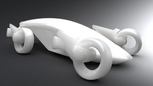 Futuristic, 3d-printed challenge, year 2040, Firanse R3, Luis Cordoba, future car, MakerBot, GrabCAD