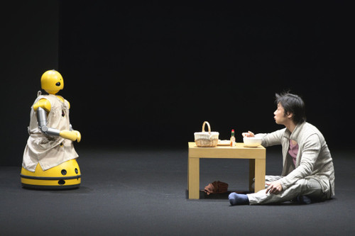 future, Japanese Robot Theater Project, robotics, I Worker, Gemnoid F, future robotics, Osaka University, robot theater, Sayonara, futuristic