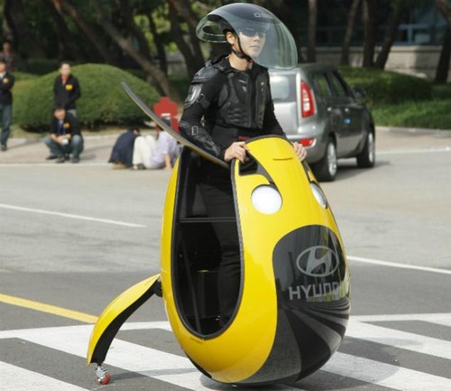 future cars, egg car, Hyundai, future vehicle, E4U, Segway, Seoul Motor Show, South Korea, concept vehicle, futuristic