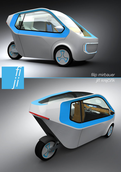 future, Filip Mirbauer, three-wheeled car, concept car, e-driving, electric cars, electric vehicles, futuristic car, futuristic