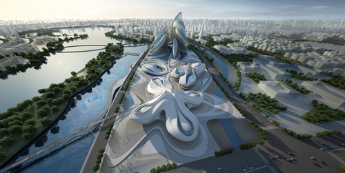 future, zaha hadid, Hunan, Changsha Meixihu, future buildings, futurist architecture, international culture and art center, futurist design, futuristic