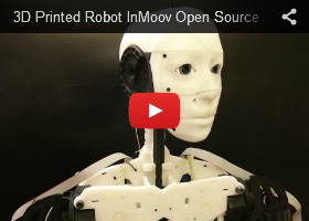3D Printed Robot InMoov Open Source, Futuristic, Cyberpunk
