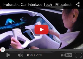 Future Vehicle, Futuristic Car Interface Tech - Mitsubishi EMIRAI, Futuristic Dashboard, Futuristic Car Interior