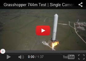 Space Future, SpaceX Grasshopper 744m Test | Single Camera Hexacopter