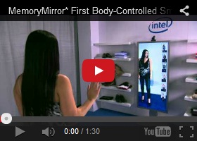 Futuristic Shop, MemoryMirror* First Body-Controlled Smart Mirror, Future Technology