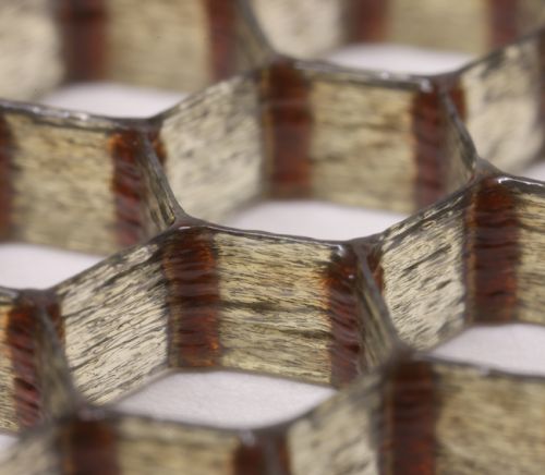 Future Technology, 3D-Printed Composite, Carbon-fiber epoxy honeycombs mimic the material performance of balsa wood