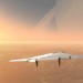 Space Future, Futuristic Airplane, Inflatable Aircraft for Flying in the Atmosphere of Venus