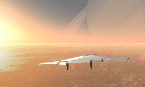 Space Future, Futuristic Airplane, Inflatable Aircraft for Flying in the Atmosphere of Venus
