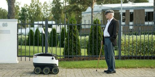 Futuristic Robot, Local Delivery Robot by Starship Technologies, Package Delivery Drone