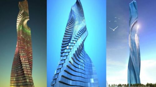 Futuristic Architecture, Dynamic Tower Hotel, Rotating Skyscraper, Dubai, UAE, The World's First Rotating Skyscraper